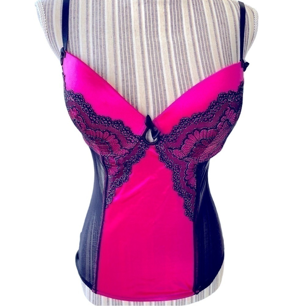 PASSION forever long line bra, size Large, push up cups, adjustable straps